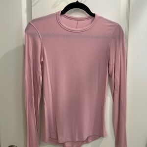 NWOT, Lululemon pastel pink cotton shirt, size 6.